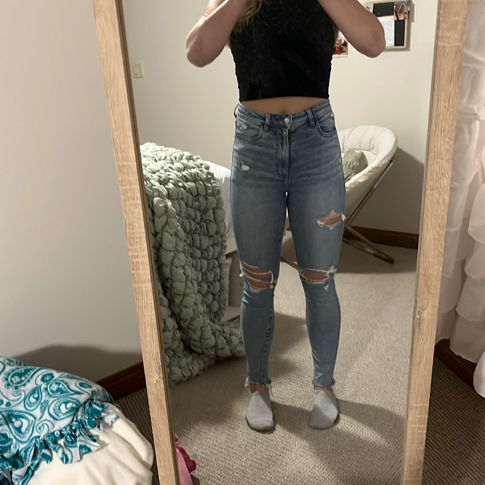 American Eagle jeggings, size 6, blue